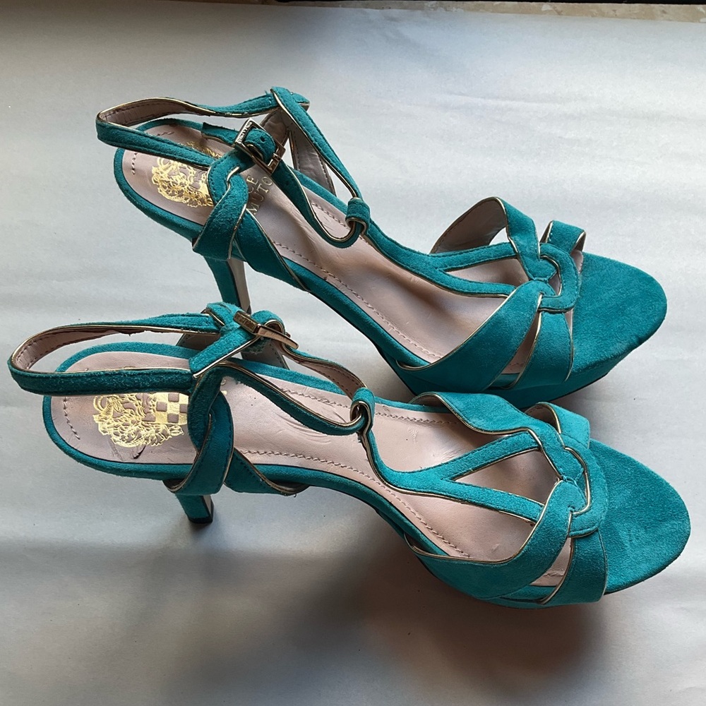Vince Camuto Teal Strappy Heels